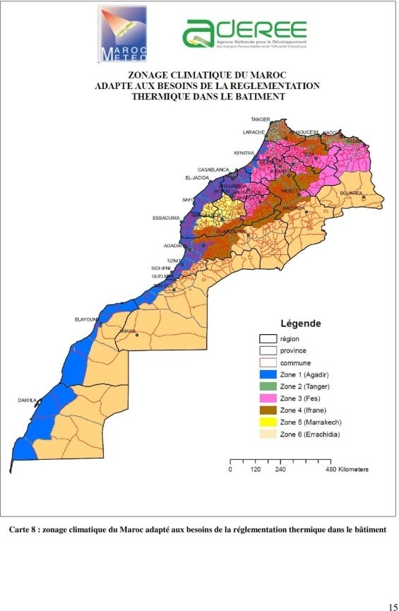 règlement thermique: Zonage climatique du Maroc